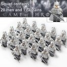 21pcs/set Kingsguard (Silver Armor) The White Cloaks Game of Thrones Minifigures