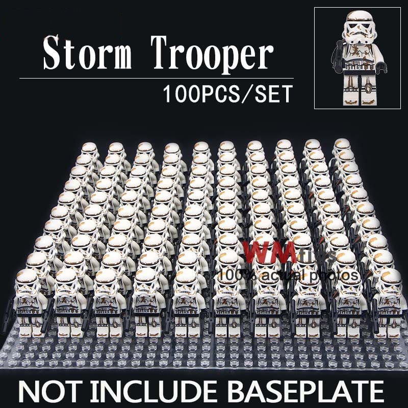 100pcs/set Clone Storm Trooper Star Wars Mini Figures Building Blocks