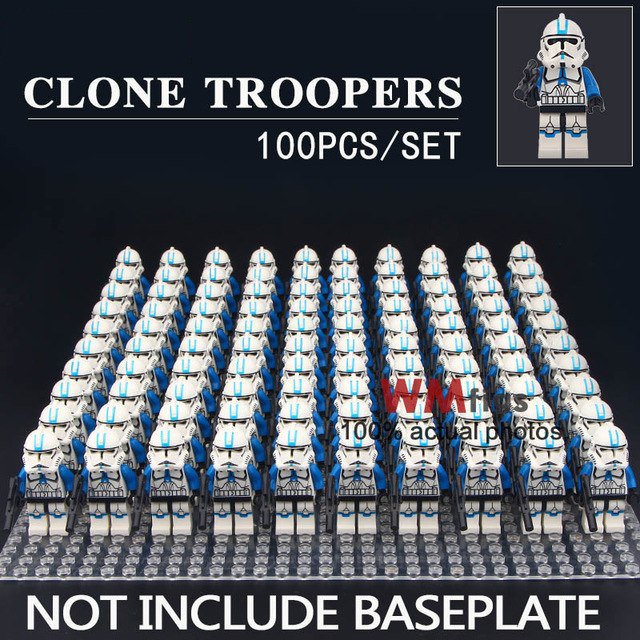 100pcs/set Clone Troopers Star Wars Mini Figures Building Blocks