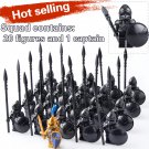 21pcs/set The Black Armor Army & King Medieval Castle knight Minifigures