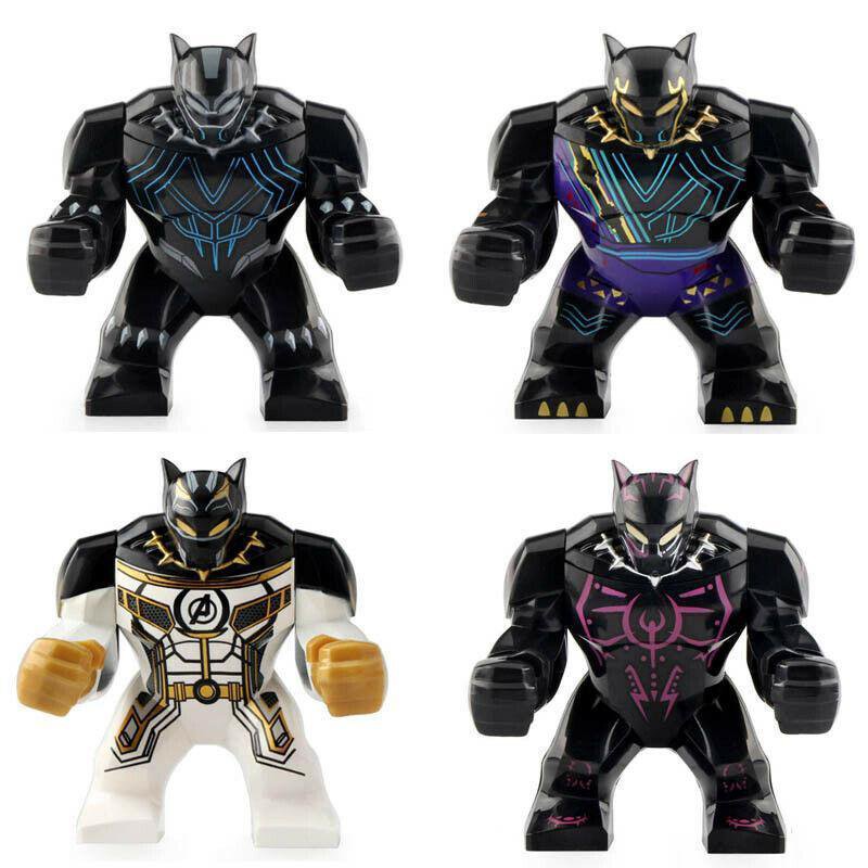 4pcs/set Vibranium Black Panther & Former Panther Marvel Minifigures (Large)