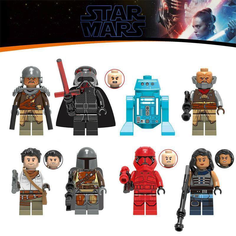 8Pcs Star Wars Poe Dameron Mandalorian Sith Trooper Raider Kylo Ren Minifigures