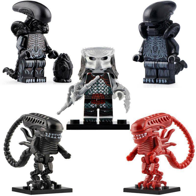 5pcs/set Alien & Predator - Xenomorph Monster Themed Minifigures Gift Toys