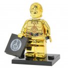 C3PO Gold Chrome - Star Wars Figure For Custom Minifigures Building Toys