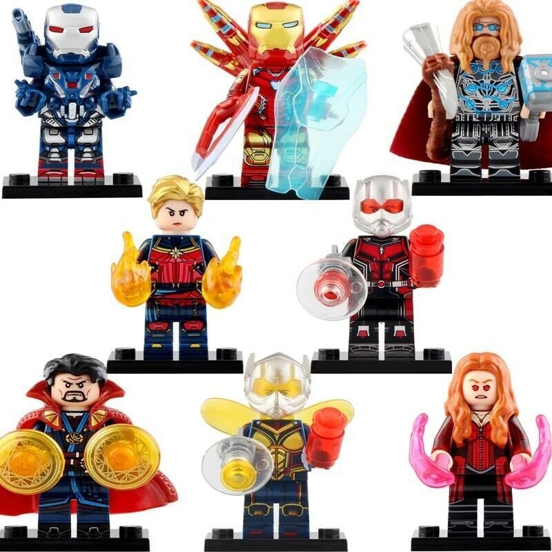 8pcs/set Avengers Endgame Fat Thor Iron Man Wanda Wasp Ant-man Minifigures