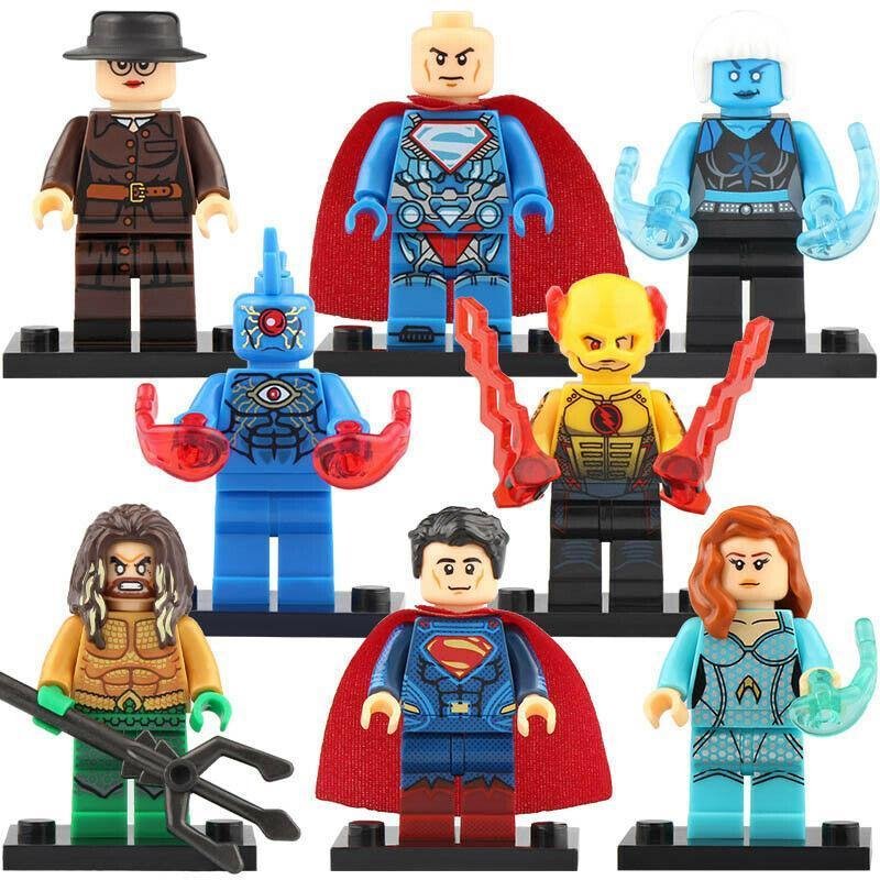 8pcs/set DC Universe Aquaman Mera Luthor Superman Reverse-Flash Minifigures