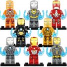 8pcs Iron Man Armor - MK14 MK15 MK16 MK18 MK19 MK20 MK21 MK28 Minifigures