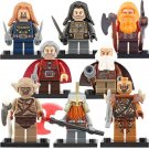 8Pcs The Hobbit - Dain Ironfoot Dori Kili Fili Gloin Goblin Orc Minifigures