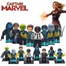 8pcs/set Captain Marvel Minifigures Starforce Team Nick Fury Skrull Yon-Rogg