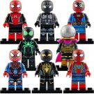 8pcs/set Spiderman Stealth suit Iron Spider MK2 Cyborg Mysterio Minifigures