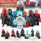 8pcs/set Iron Spider Armor MK3 Ghost Spider Mysterio Agent Venom Minifigures