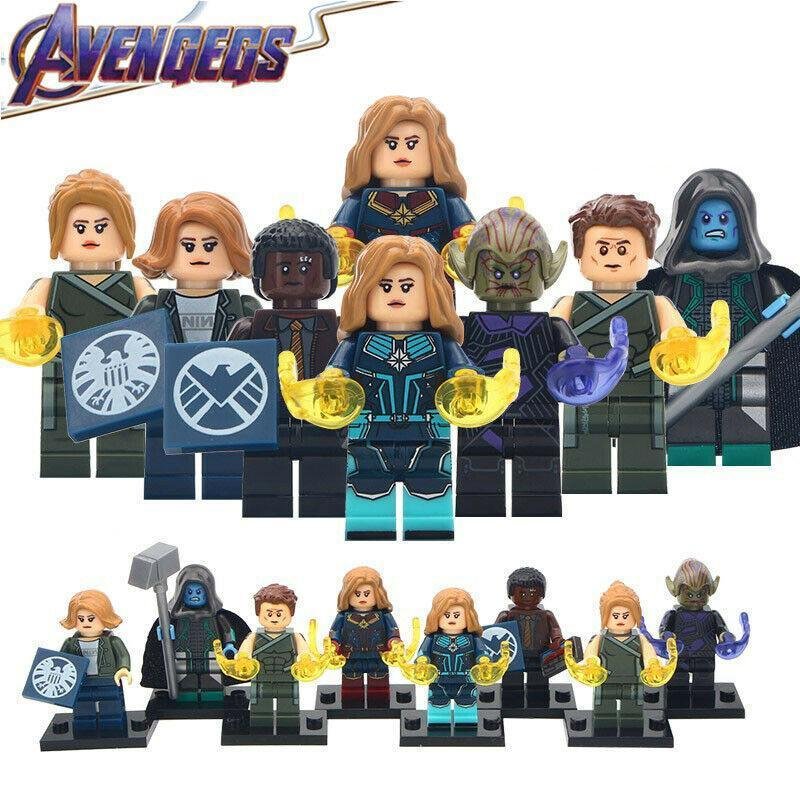 8pcs/set Captain Marvel Carol Danvers Yon-Rogg Talos Ronan Nick Minifigures