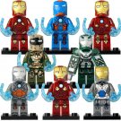 8pcs/set Iron Man Armor- MK9 MK10 MK11 MK13 MK23 MK26 MK27 Minifigures Toys