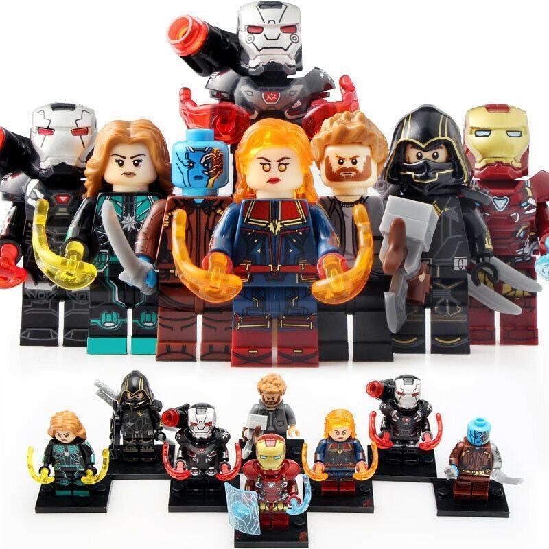 8pcs/set Avengers Endgame Captain Marvel Iron Man Hawkeye Thor Minifigures