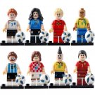 8pcs/set Football Player - Messi Ronaldo Neymar Beckham Minifigures Gift Toy