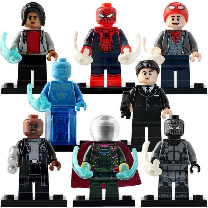 8pcs/set Spiderman Far From Home Peter MJ Happy Hogan Nick Fury Minifigures