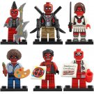 6pcs/set Doctor Deadpool Rapper Deadpool Shepool Bob Ross Minifigures Toys