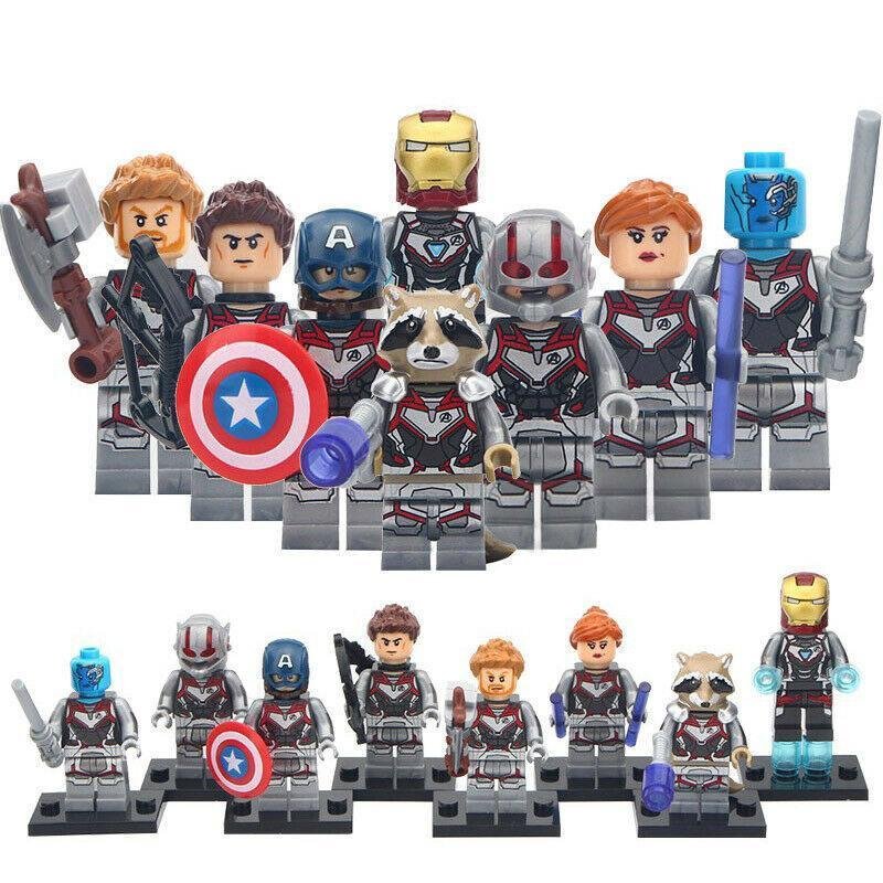8pcs/set Avengers Endgame Quantum Armor - Iron Man Thor Ant-man Minifigures