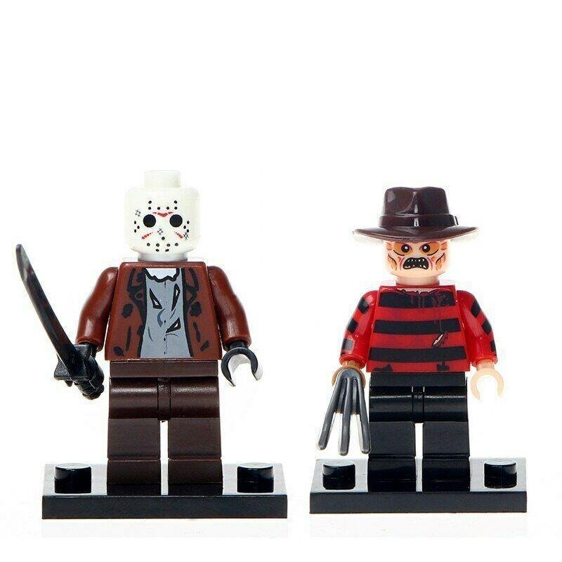 2pcs/set Jason Voorhees & Freddy Krueger - Scary Horror Minifigures Gift Toy
