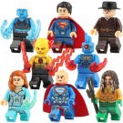 8Pcs DC Aquaman Mera Lex Luthor Superman Diana Reverse-Flash Minifigures Toys