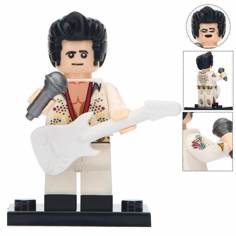 Elvis Aron Presley Minifigure King of Rock & Roll Figure Custom Lego Minifigures 