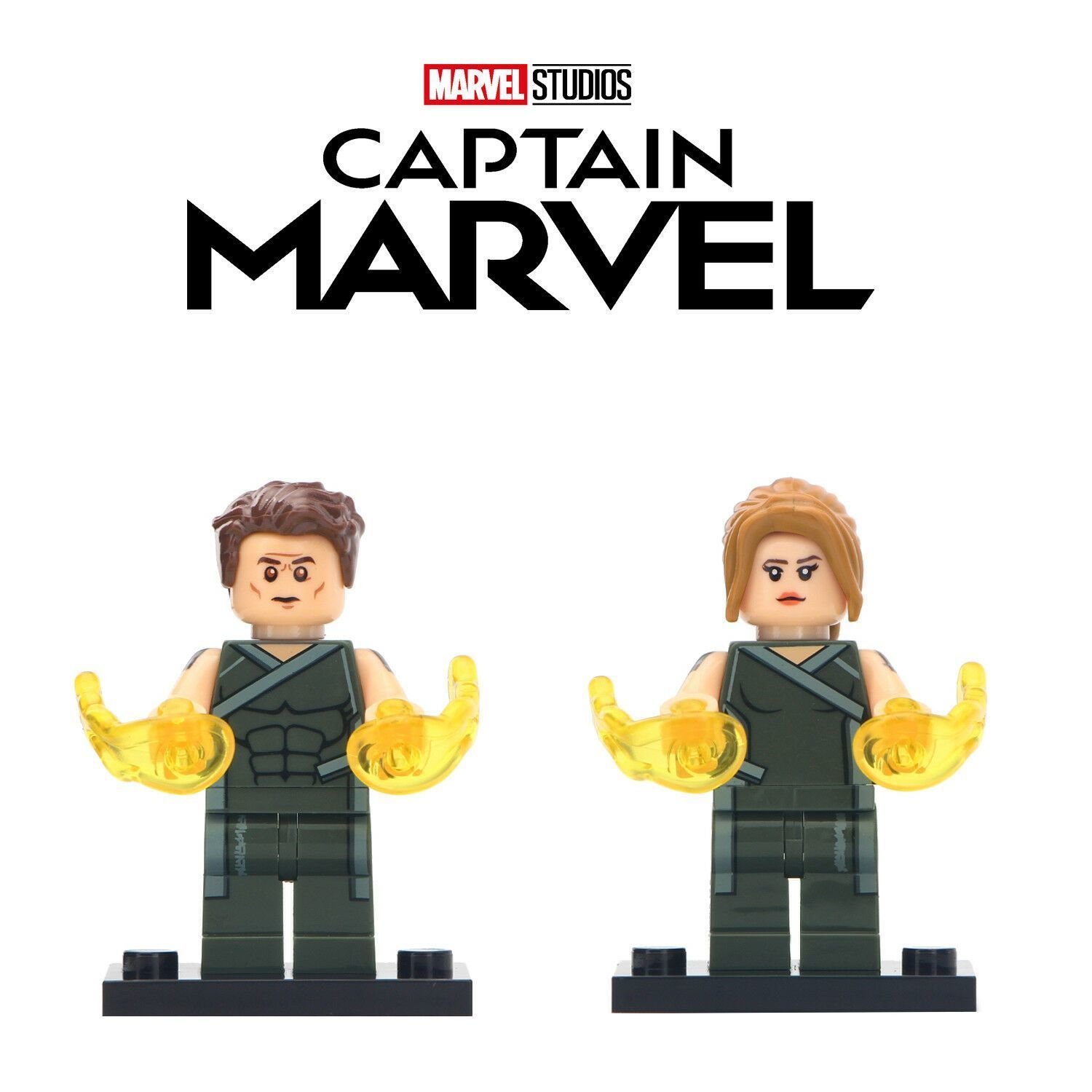 2pcs/set Yon-Rogg & Carol Danvers - Captain Marvel Minifigures Gift Toy