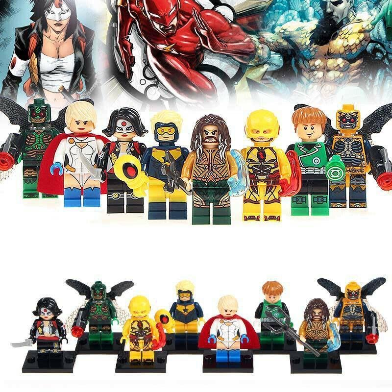 8pcs DC Aquaman Katana Power Girl Booster Gold Reverse-Flash Minifigures