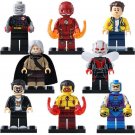 8pcs Marvel Ego Tony Stark Spiderman & DC The Flash Wally West Minifigures
