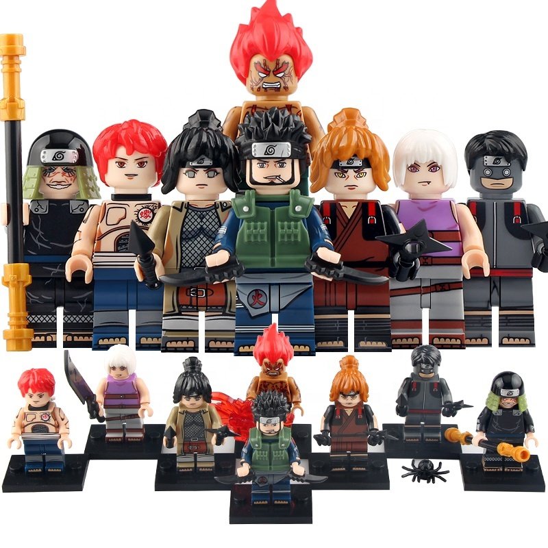 8pcs Naruto Asuma Hiruzen Sarutobi Might Guy Anko Suigetsu Torune Minifigures
