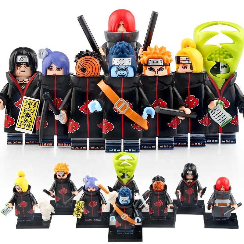 8pcs Naruto Series Akatsuki Group Nagato Konan Itachi Kisame Tobi Minifigures