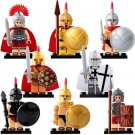 8pcs Medieval Roman Legion Centurion Crusader Spartan Warrior Minifigures