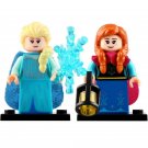 2Pcs/set Princess Elsa & Anna - Disney Frozen Snow White Minifigure Toys