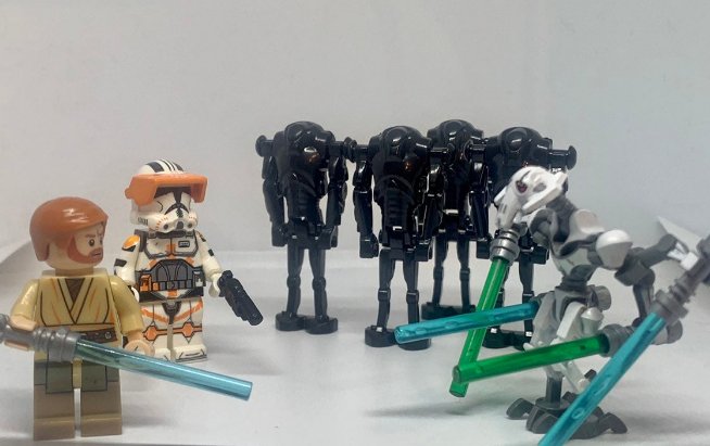 7pcs Star Wars Commander Cody Obi-Wan Vs Grievous Battle Droid Minifigures Toys