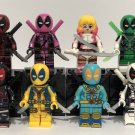 8pcs Various Deadpool Rosa Gwenpool Tron Xmen X-Force Minifigures