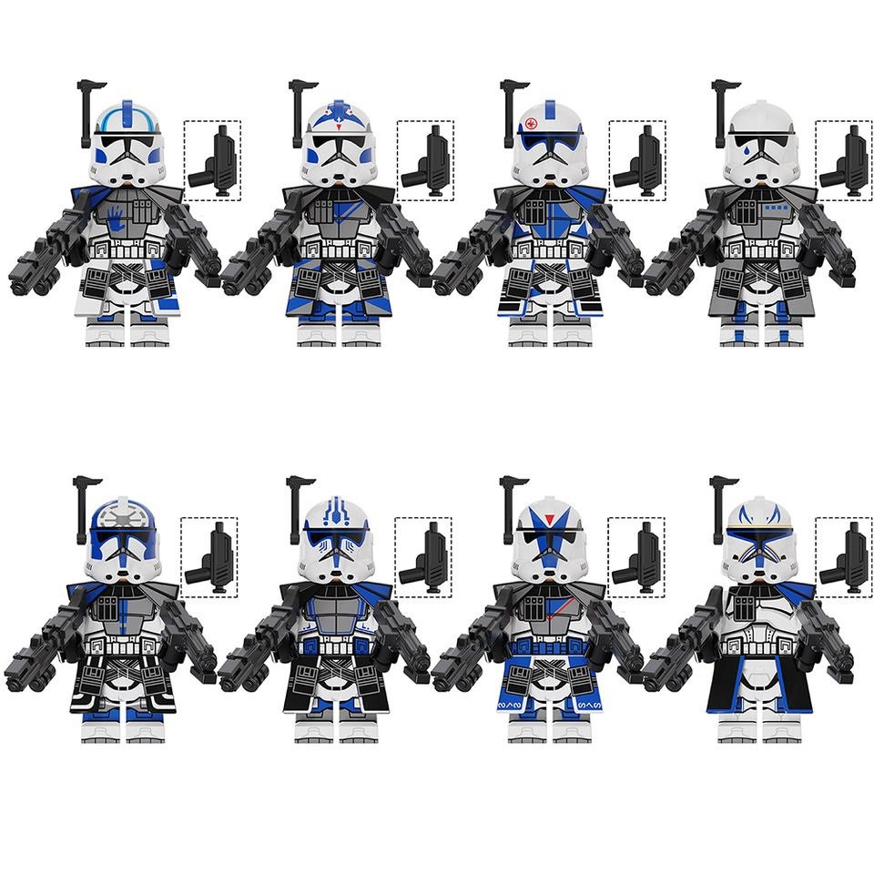 8pcs Star Wars ARC Troopers 501st Legion Rex Fives Hardcase Kix Tup Minifigures