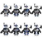 8pcs Star Wars ARC Troopers 501st Legion Rex Fives Hardcase Kix Tup Minifigures