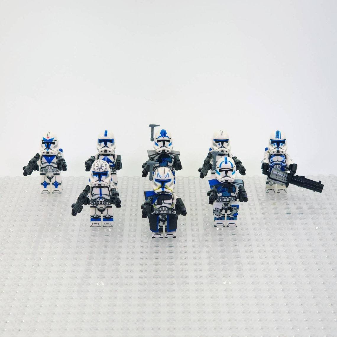 8pcs 501st Battalion Star Wars Hardcase Rex Jesse Fives Echo Tup Minifigures