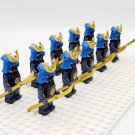 10pcs Japanese Warriors Samurai (Black Blue Armour) NagiNata Minifigures