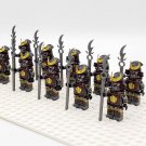 10pcs Japanese Samurai Warriors Buddhist Monk's Staff Helmet Armor Minifigures