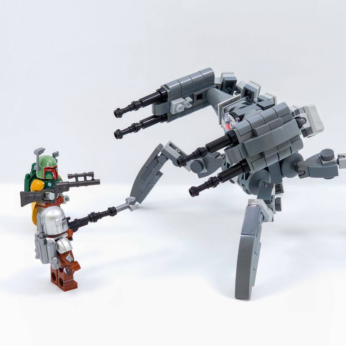 3pcs Star Wars Mando Boba Fett Vs Scorpenek Annihilator Droid Minifigures Toys