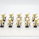 10pcs Japanese Samurai Bamboo Sword Bow and Arrow Helmet Armor Minifigures