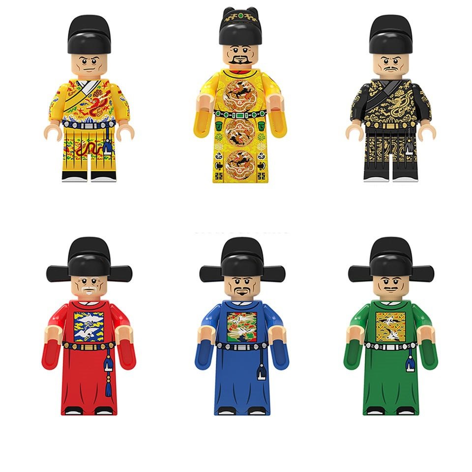 6pcs Medieval Chinese The Ming dynasty King Guard Civil Servant Minifigures