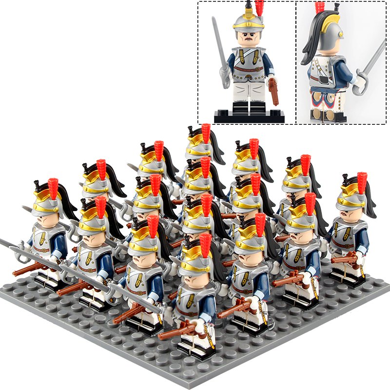 16pcs Napoleonic Wars French Army the French Cuirassier Cavalry Minifigures