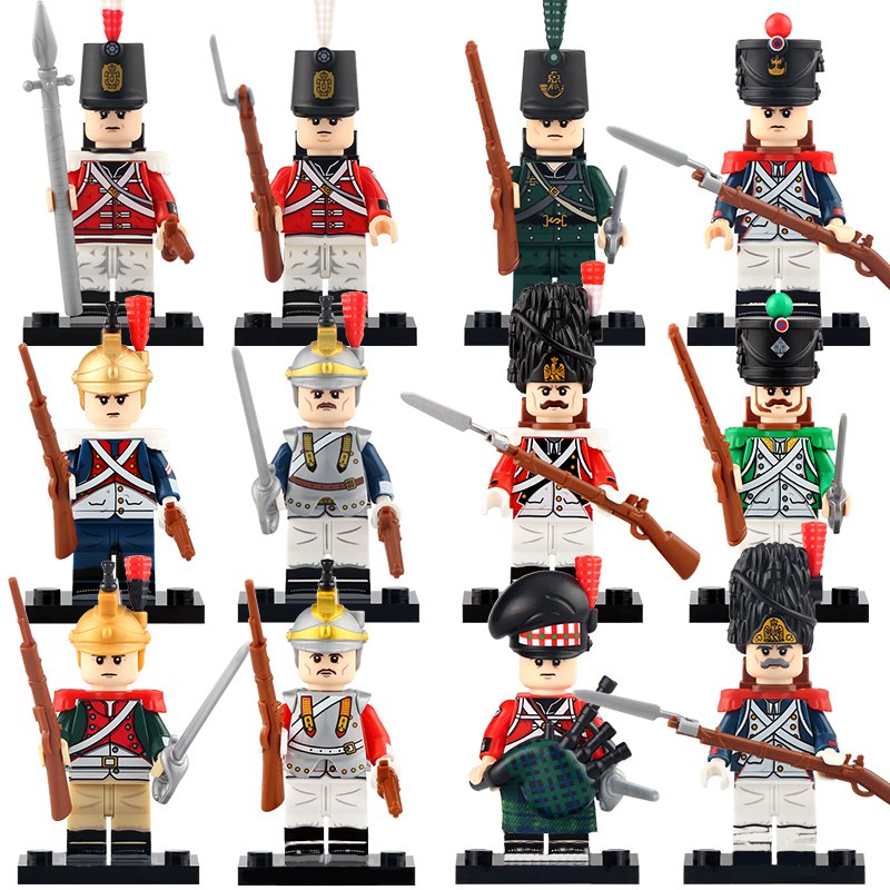 12pcs Napoleonic Wars British Army French Dutch Italian Army Soldier Minifigures