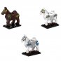 6pcs Battle horse (war horse) horse saddle Medieval Knights General Minifigures
