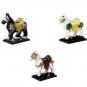 6pcs Battle horse (war horse) horse saddle Medieval Knights General Minifigures