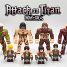 8pcs Attack on Titan Anime Series Eren Mikasa Levi The Titans Minifigures Toys