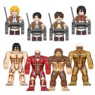 8pcs Attack on Titan Colossal Armored Titan Beast Titan Eren Mikasa Minifigures