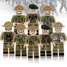 8pcs WW2 Military UK Britain Army Soldiers Minifigures Accessories