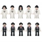 10pcs Wedding Bride Groom Groomsmen Bridesmaids Minifigures Accessories